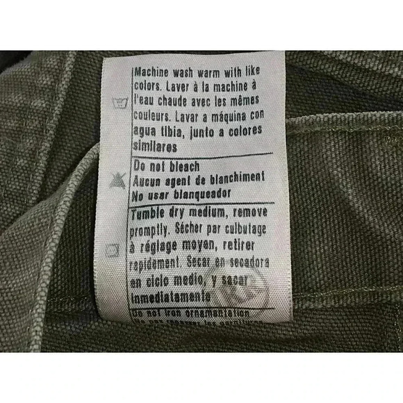 Carhartt Mens Pants Green Carpenter Button Zip Pocket Cotton High Rise 42X34 - Picture 5 of 6